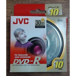 NOS 10 pack JVC Dvd-R 30min 1.4GB VD-R14G10SP Recordable Disc Camcorder B5